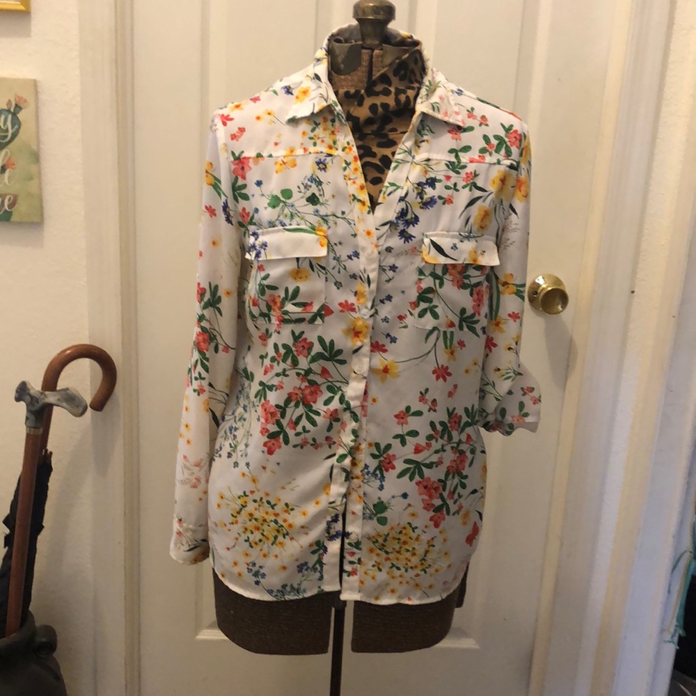 Shirt with floral design size large